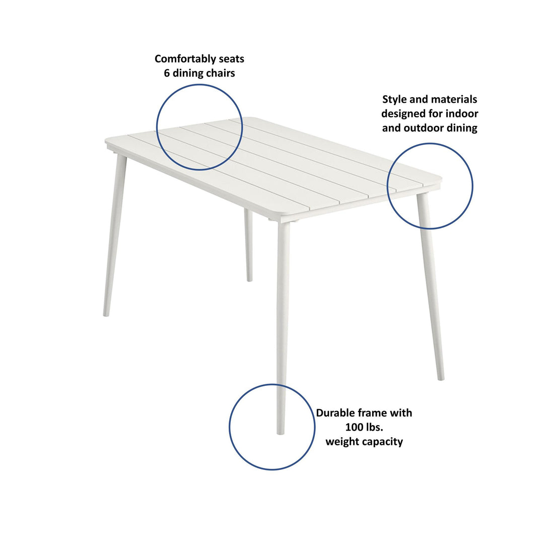 Modern outdoor dining table - White - 1-Pack