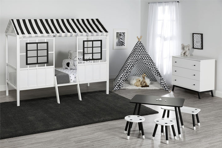 Modern urban dressers with metal bases -  White