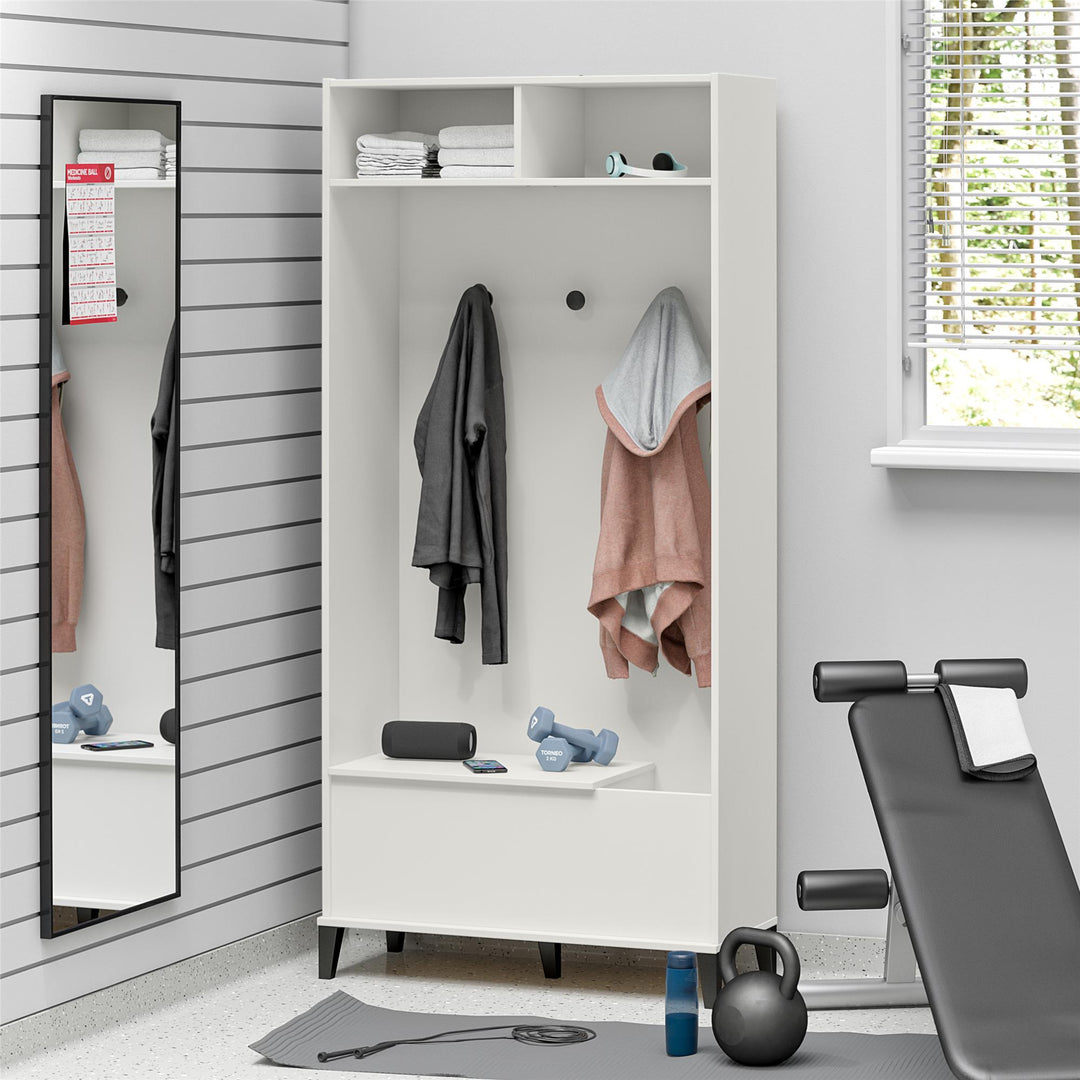 Flex Gym Storage Cabinet with Yoga Mat Storage -  White