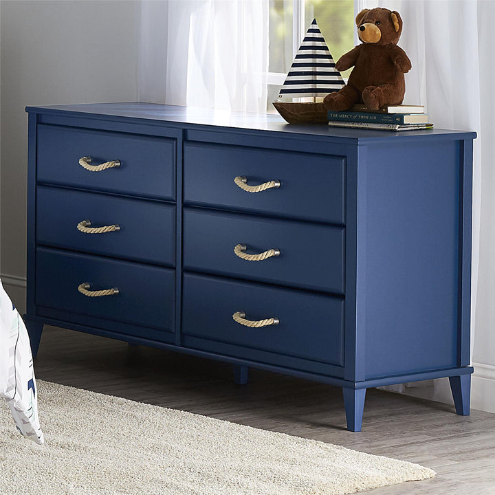 Sierra Ridge Mesa Kids' 6 Drawer Dresser with Rope Drawer Pulls - Blue