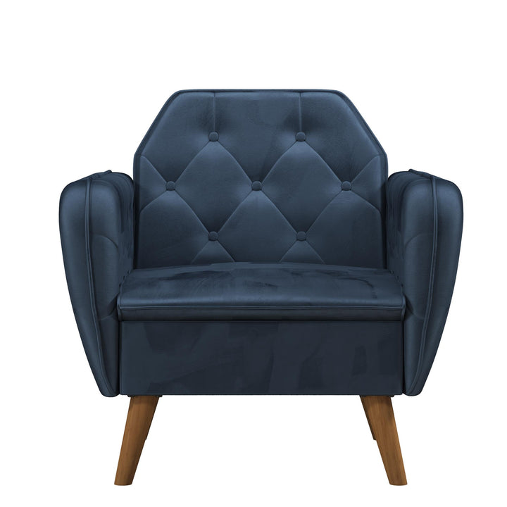 Teresa Memory Foam Accent Chair - Blue Velvet
