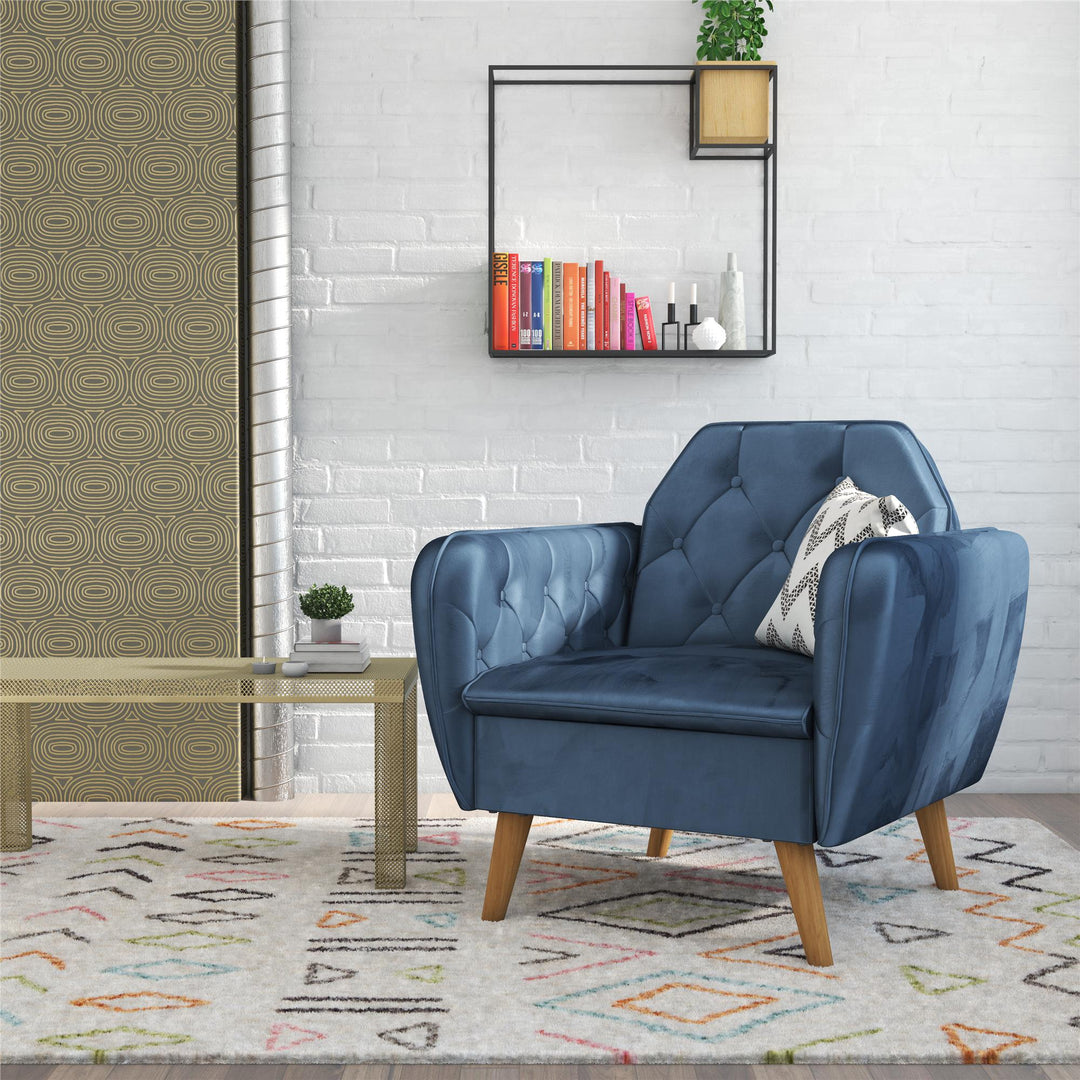 Teresa Memory Foam Accent Chair - Blue Velvet