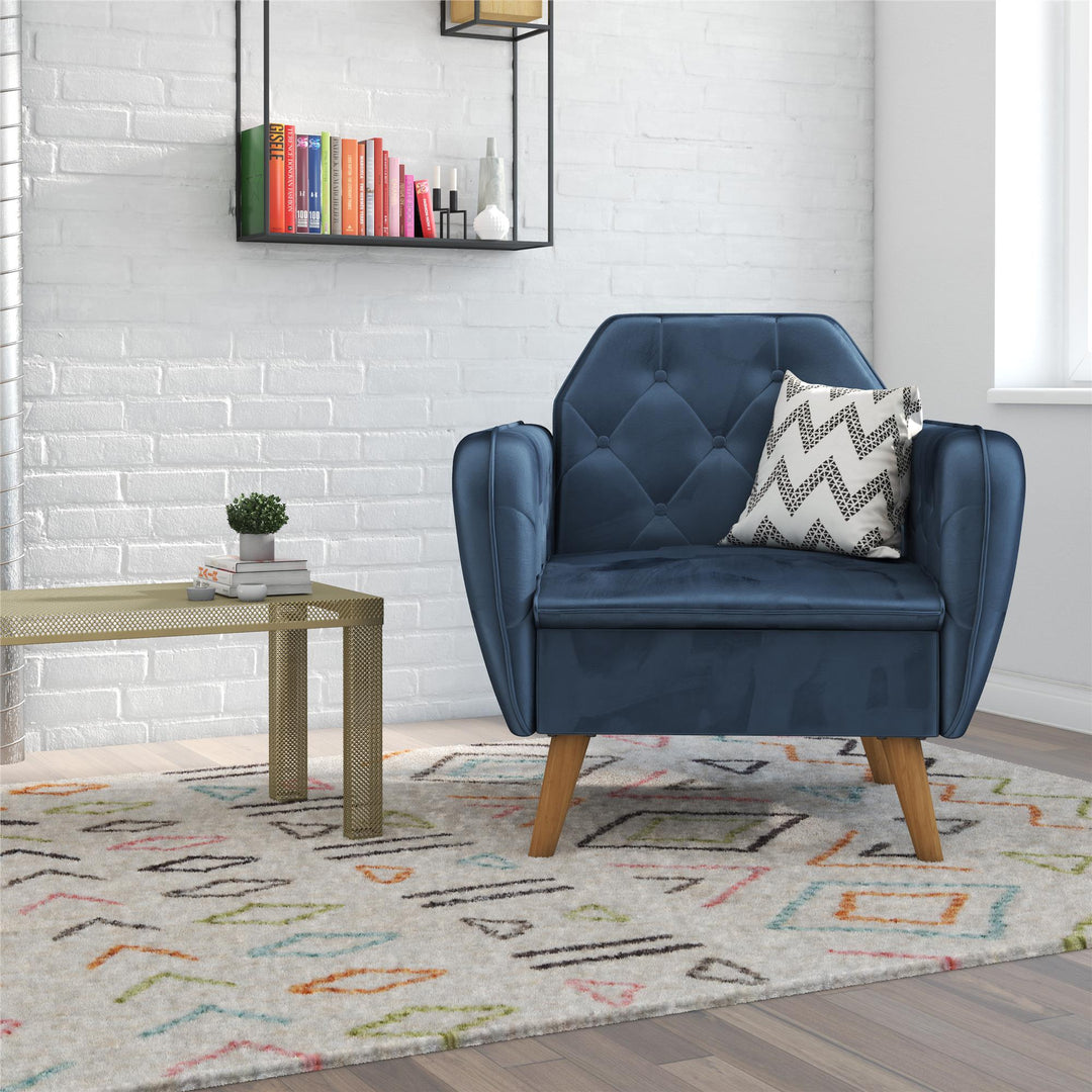 Teresa Memory Foam Accent Chair - Blue Velvet
