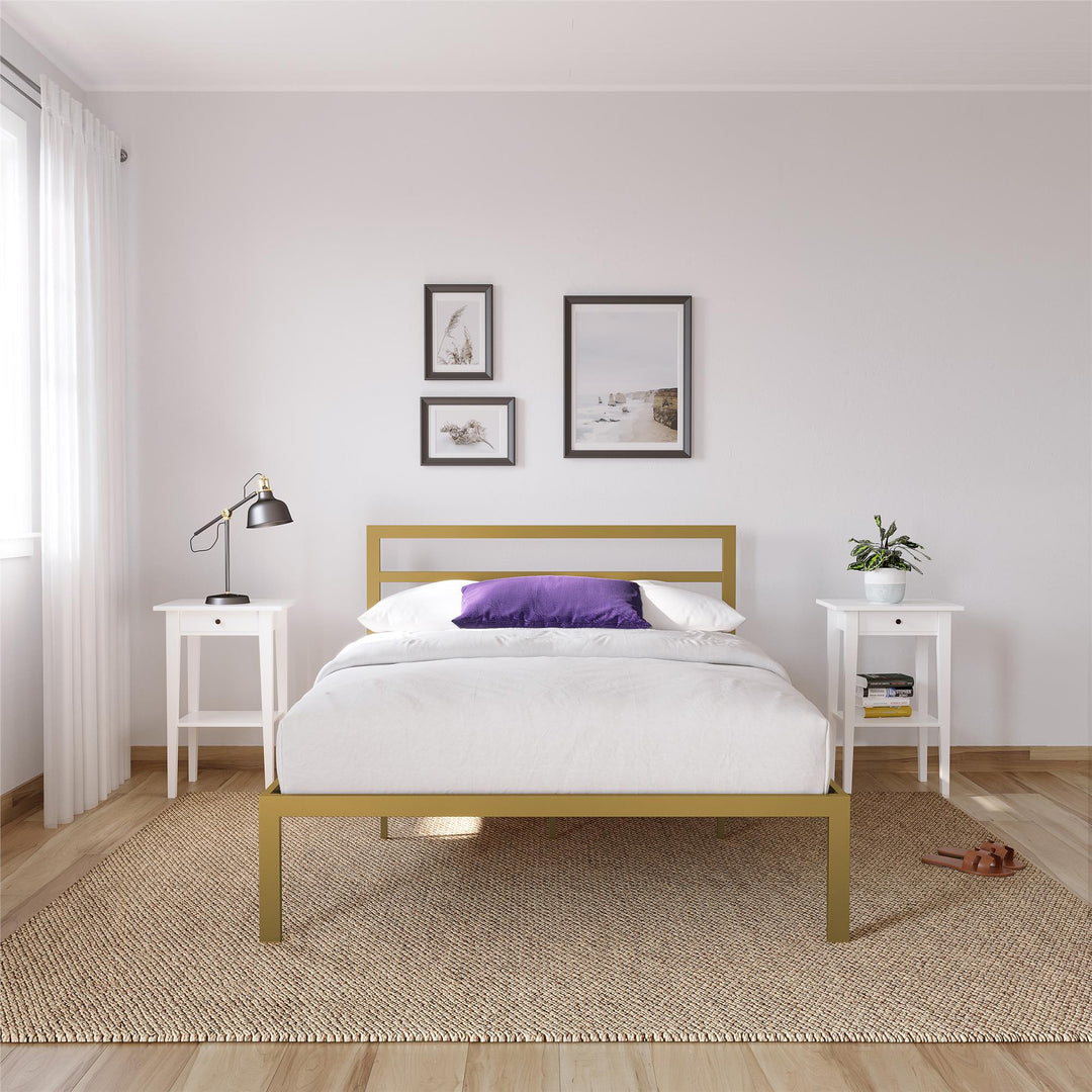 Liam Premium Platform Bed with Storage -  Gold  -  Full