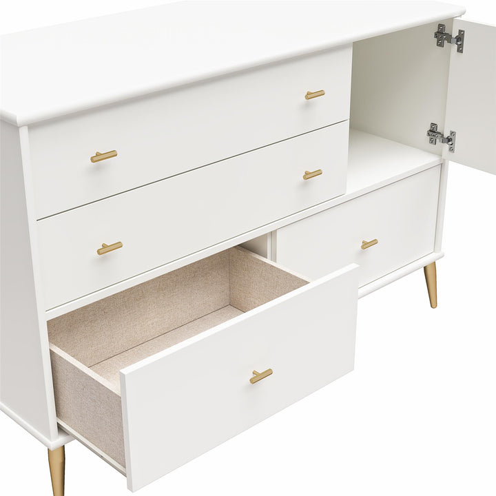 Asymmetrical Dresser for Bedroom -  White