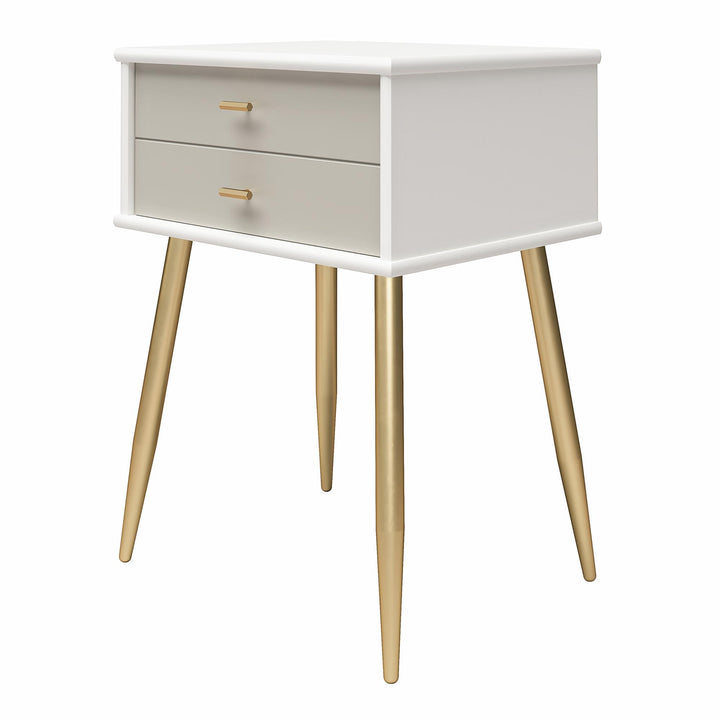 1 Drawer Nightstand for Bedroom -  White / Grey