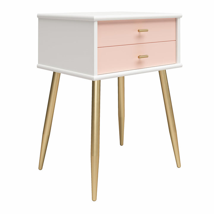 1 Drawer Nightstand for Home -  Pale Pink