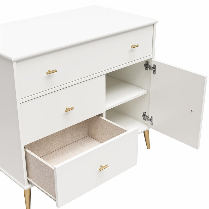 Space Saving Asymmetrical Dresser -  White