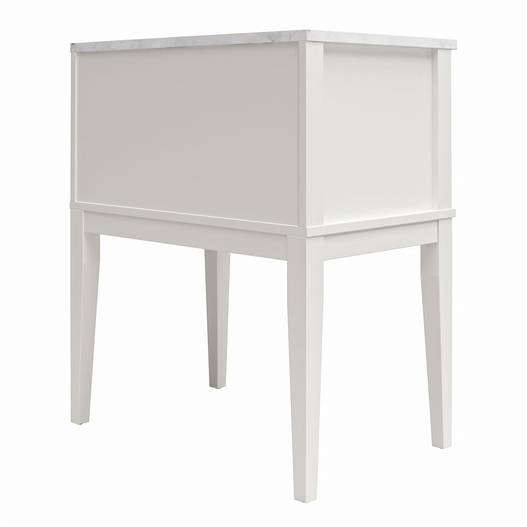 Easy to Assemble Modern 1 Drawer Nightstand -  White