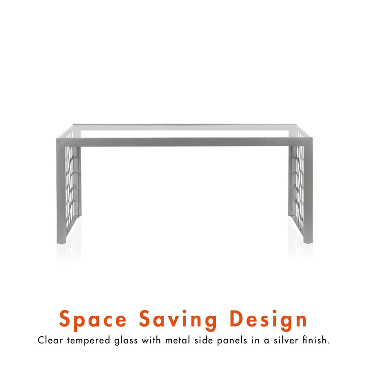 Glass surface coffee table Juliette -  Silver