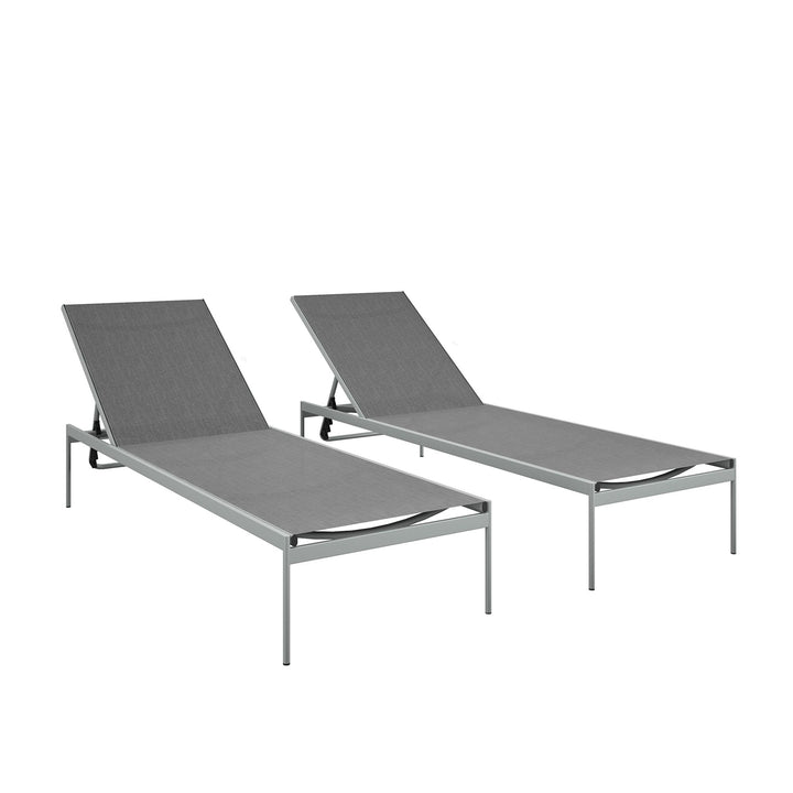  Lounge chairs with cushions - Gray - 2-Pack