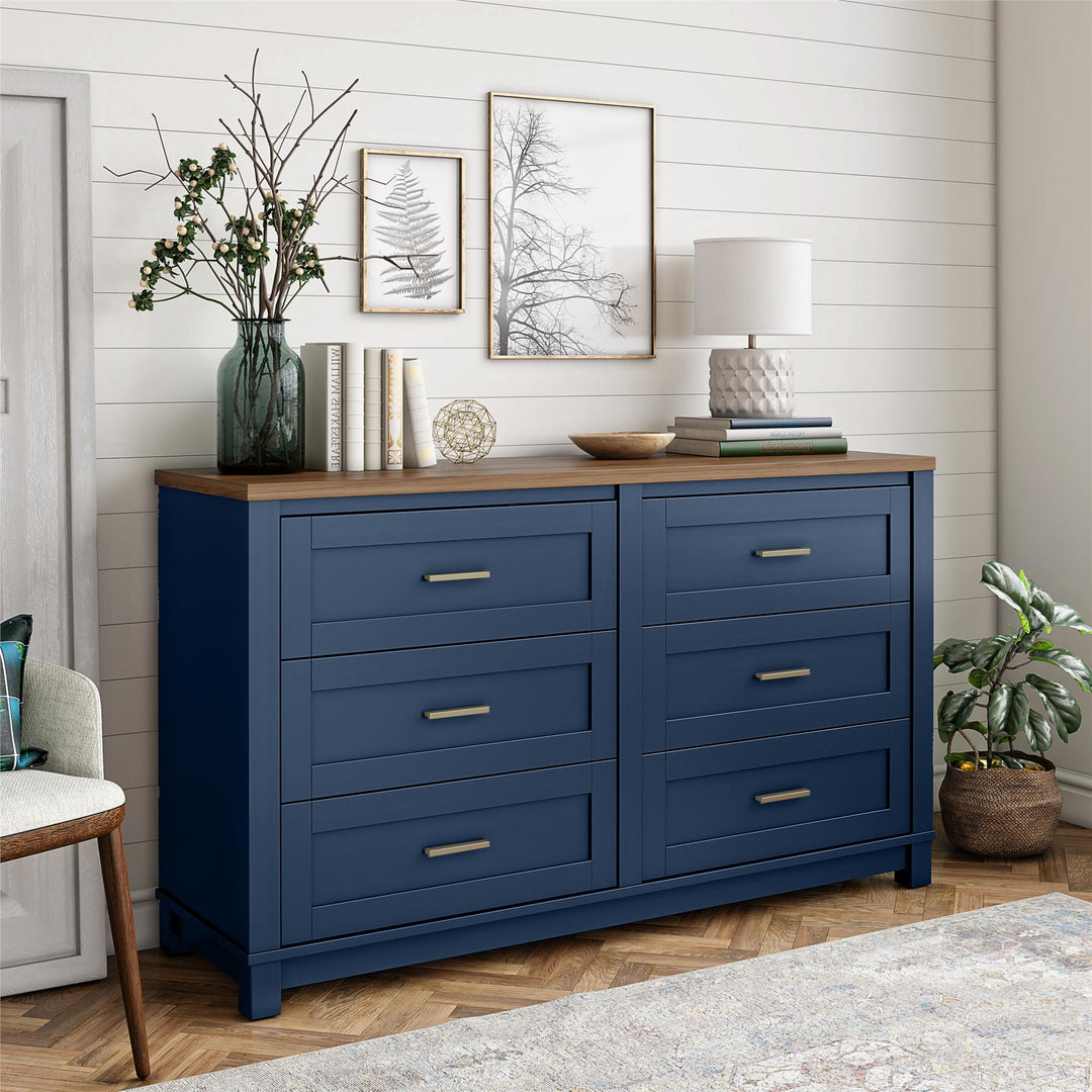 Durable and Stylish Wide Dresser -  Navy