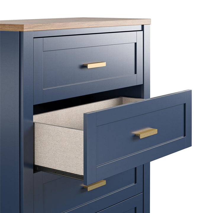Easy to Assemble Armada Tall Dresser -  Navy
