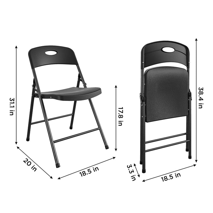 foldable chair indoor - Black - 4-Pack
