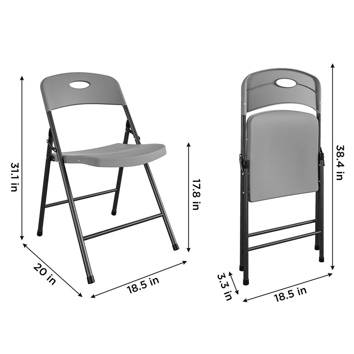 plastic outdoor folding chairs - Gray - 4-Pack