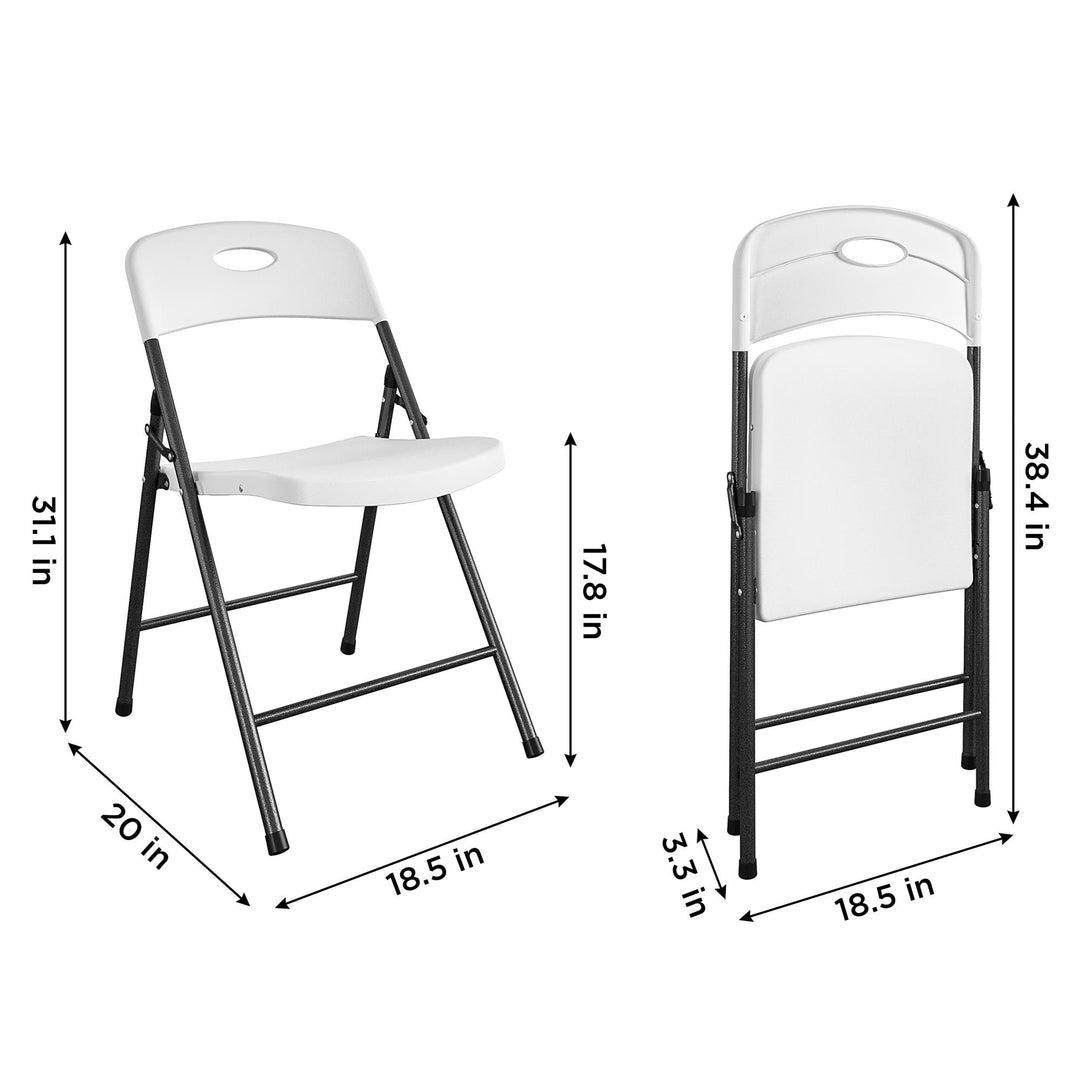 Folded lawn chair for picnics - White - 4-Pack