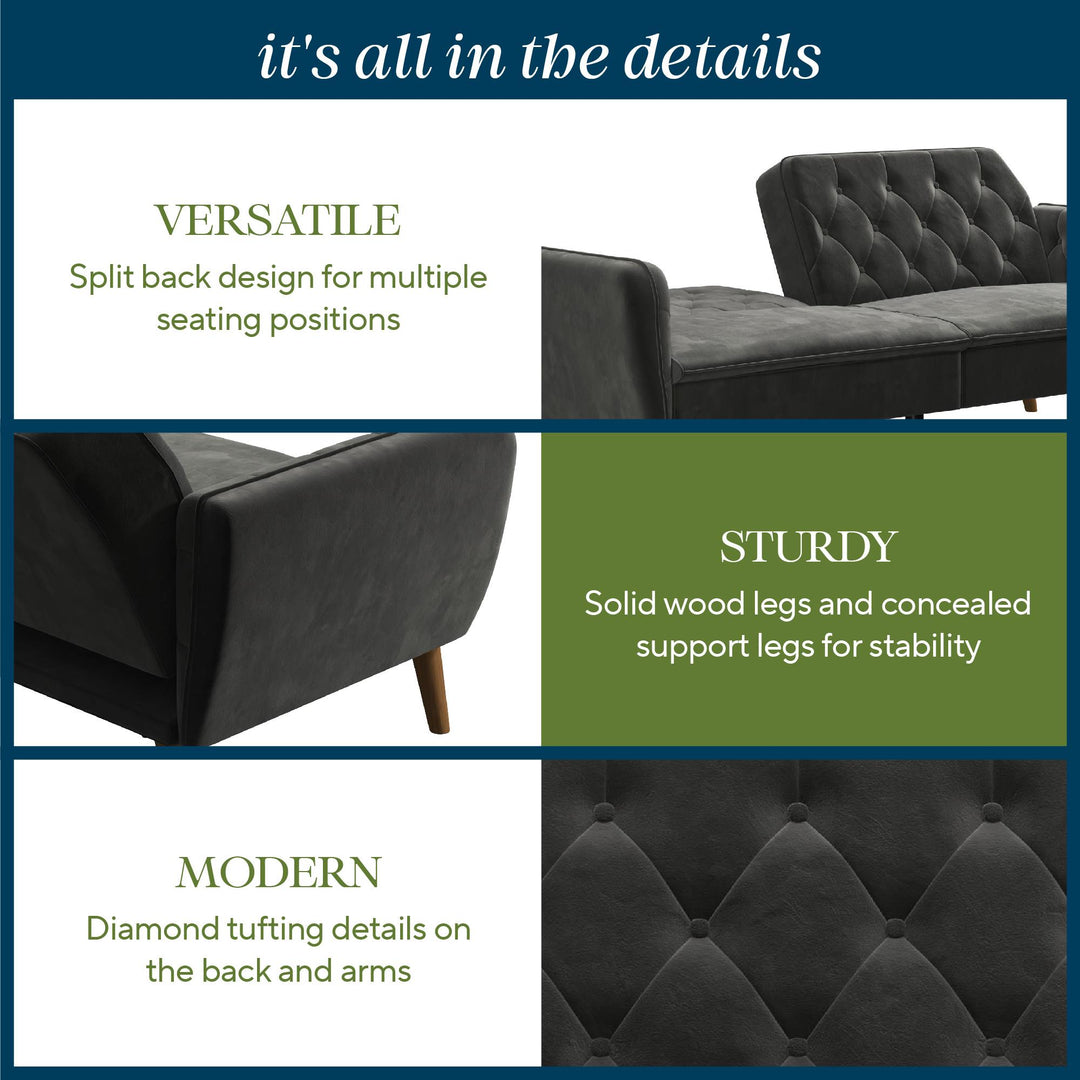 Tallulah Memory Foam Futon - Gray