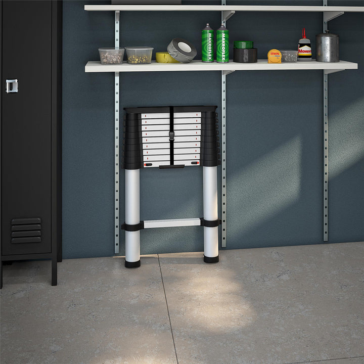 soft close telescopic ladder - Silver - 14ft 