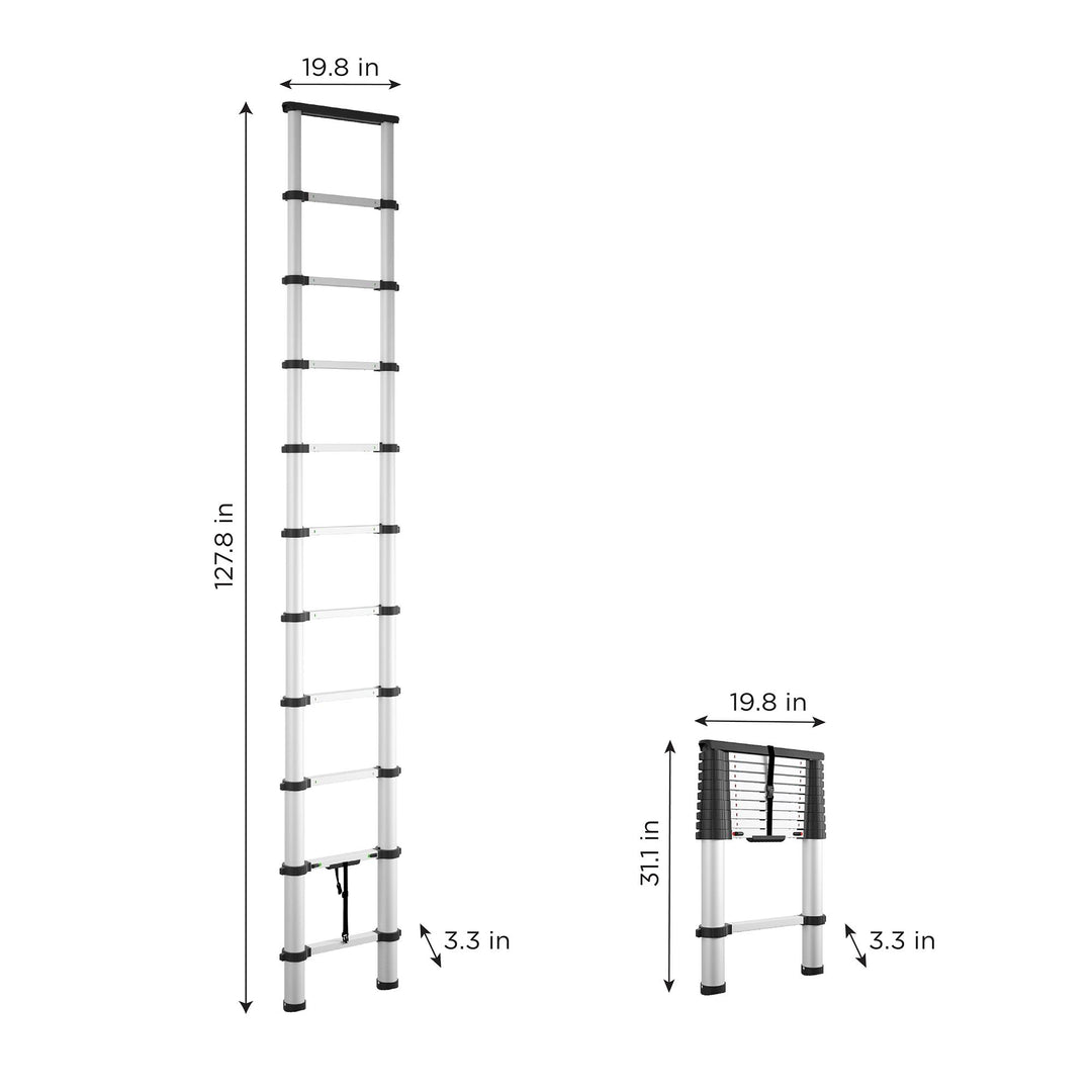 Folding telescoping ladder - Silver - 14ft 