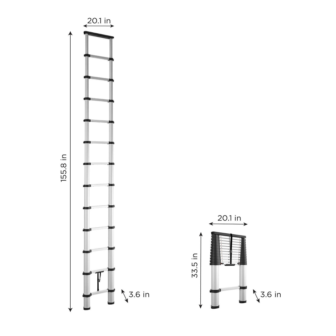 Extendable aluminum ladder - Silver - 16ft