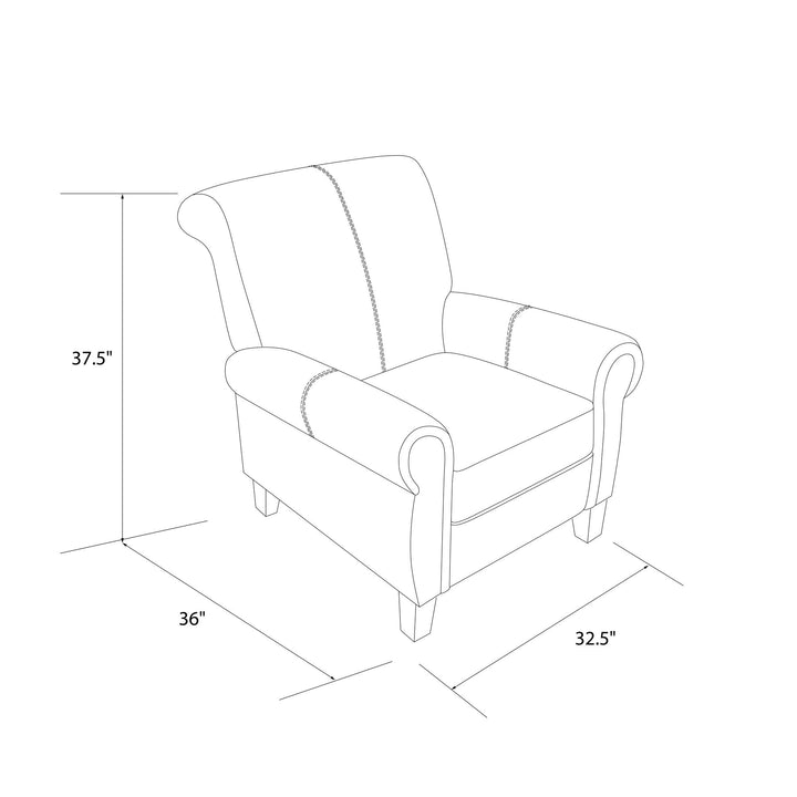 Buy comfortable faux leather club chair -  Brown