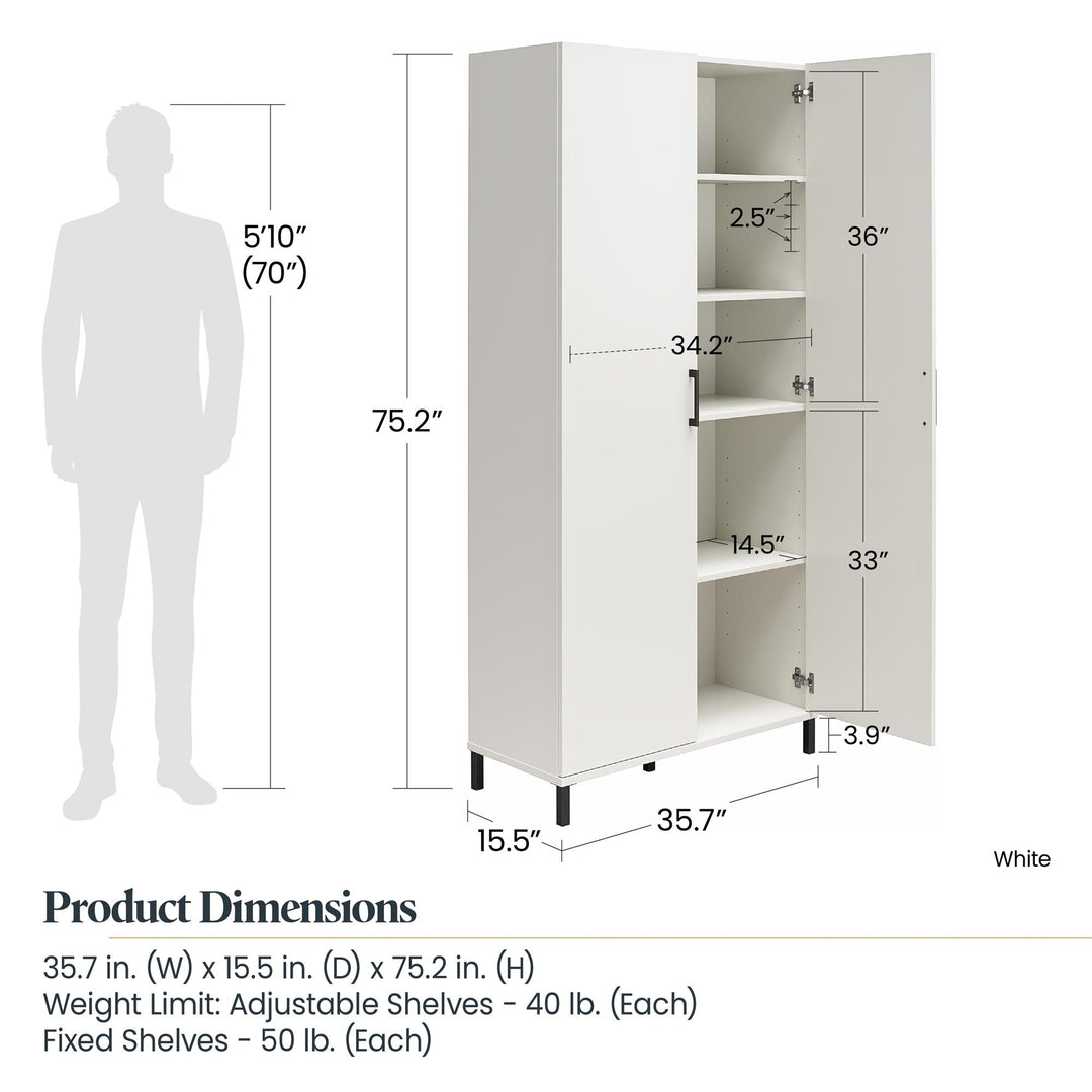 Versa 36 Wide White Storage Cabinet: 2 Doors – RealRooms