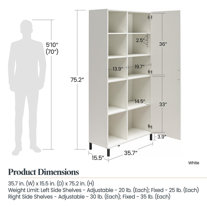 Stylish and Functional Versa 36" Wide Cabinet -  White
