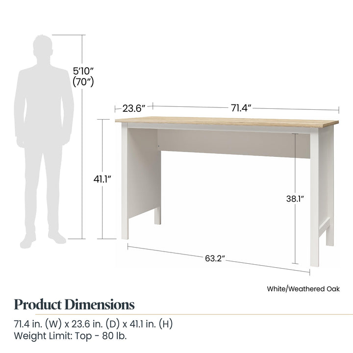 Versa Workbench for Garage, Craft Room, and Laundry Room -  Weathered Oak