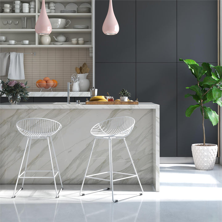 Best wire counter height stool -  White