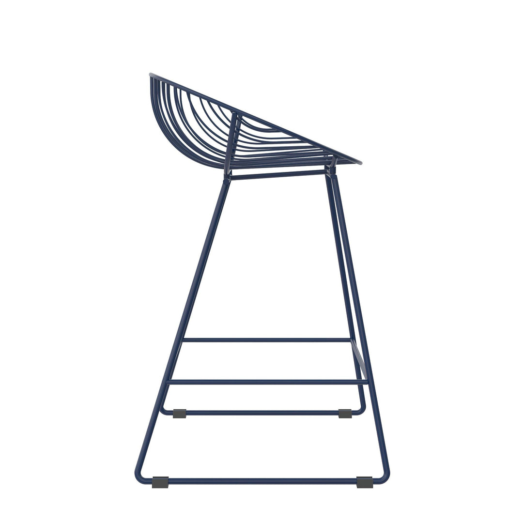 Ellis wire counter height bar stool -  Navy