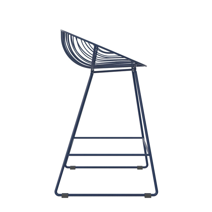 Ellis wire counter height bar stool -  Navy
