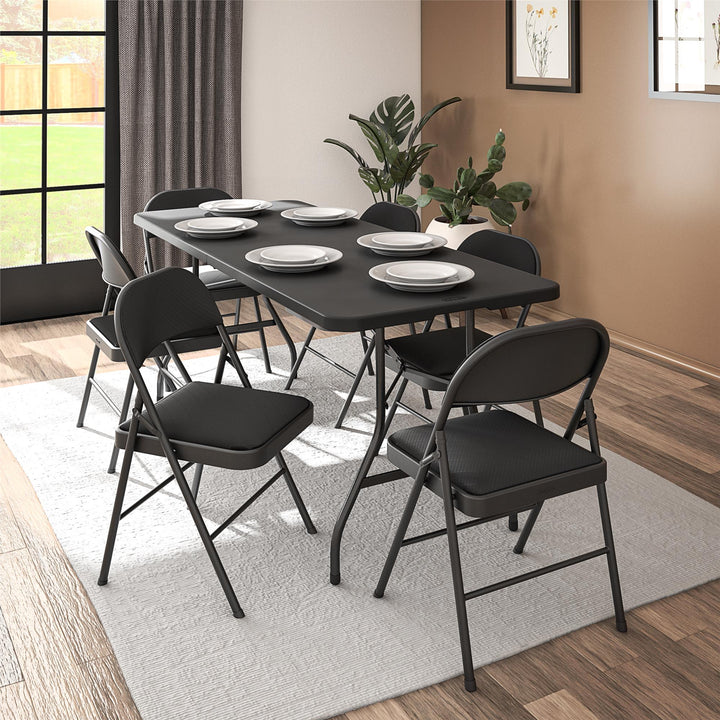 Elegant Premium Metal Folding Chair online -  Jet Black Diamond 