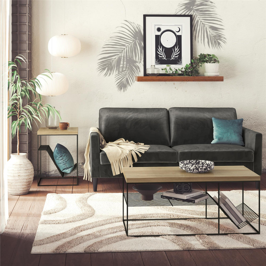Neely Coffee Table Mixed Media with Lower Shelf - Natural