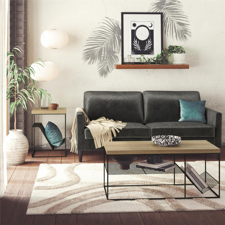 Neely Coffee Table Mixed Media with Lower Shelf - Natural