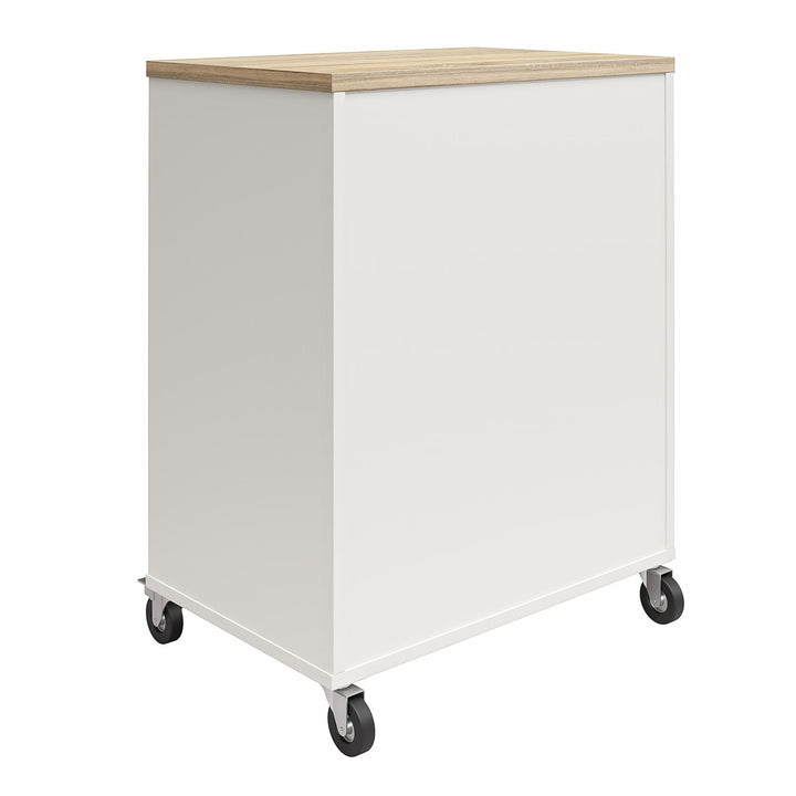 Spacious Storage Cart with Locking Castors for Safety -  Weathered Oak
