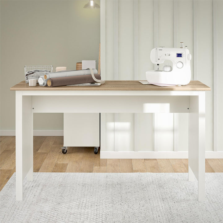 Versa Wide Workbench for Garage and Craft Room -  Weathered Oak