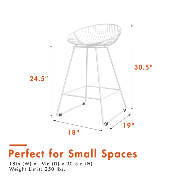 Buy Ellis wire counter stool -  White