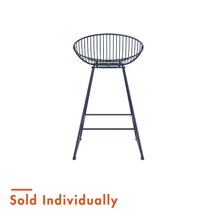 Elegant Ellis wire counter stool -  Navy