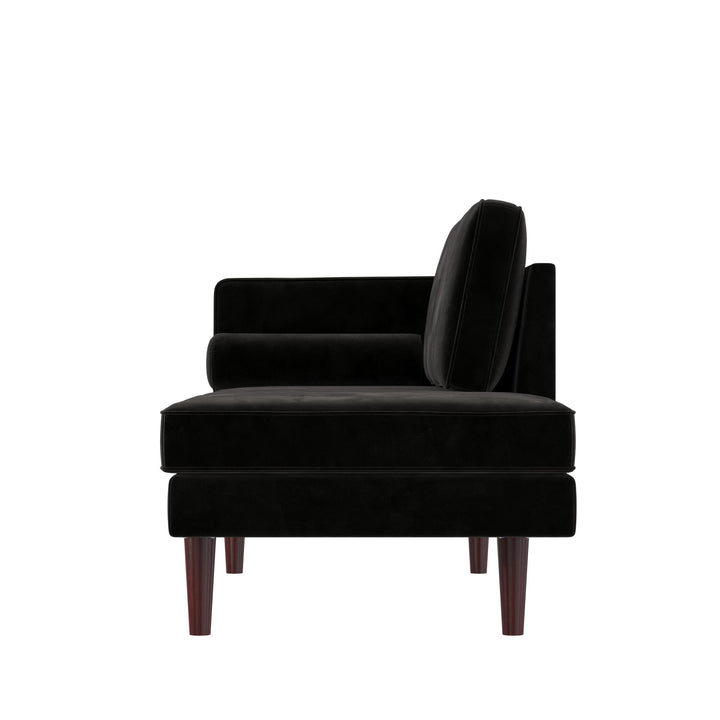 Stylish Velvet Upholstered Daybed with Nola Design -  Black