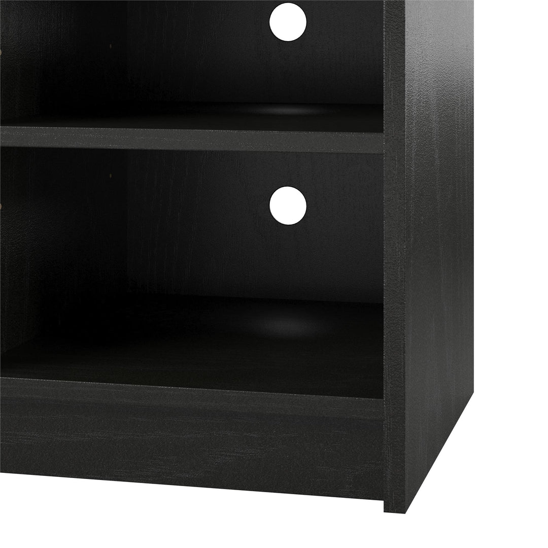 Modern and Functional Hendrix 55 Inch TV Stand with Fireplace -  Black Oak
