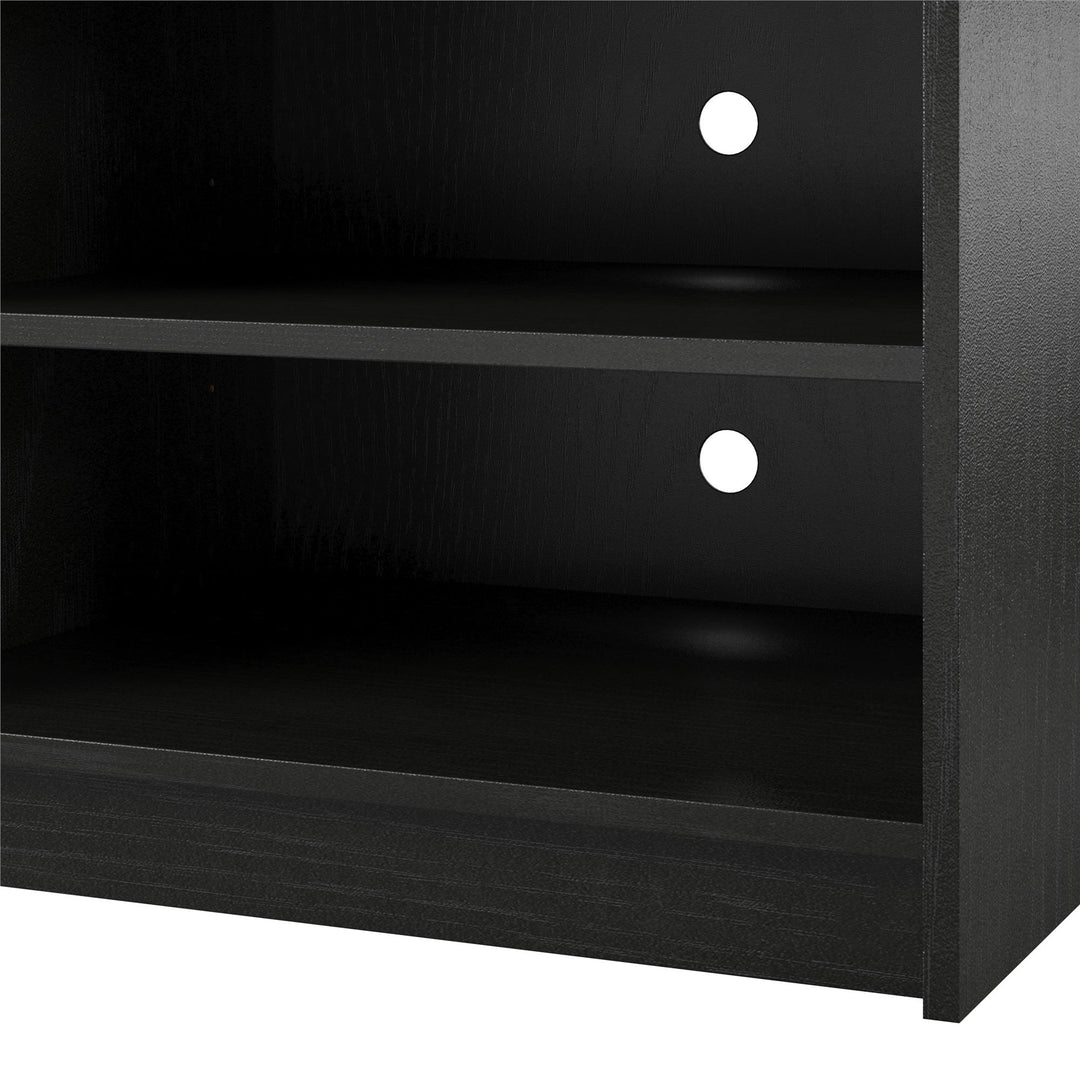 Modern and Functional Hendrix 75 Inch TV Stand with Fireplace -  Black Oak