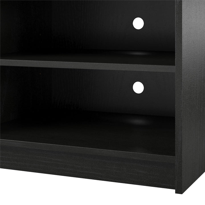Modern and Functional Hendrix 75 Inch TV Stand with Fireplace -  Black Oak