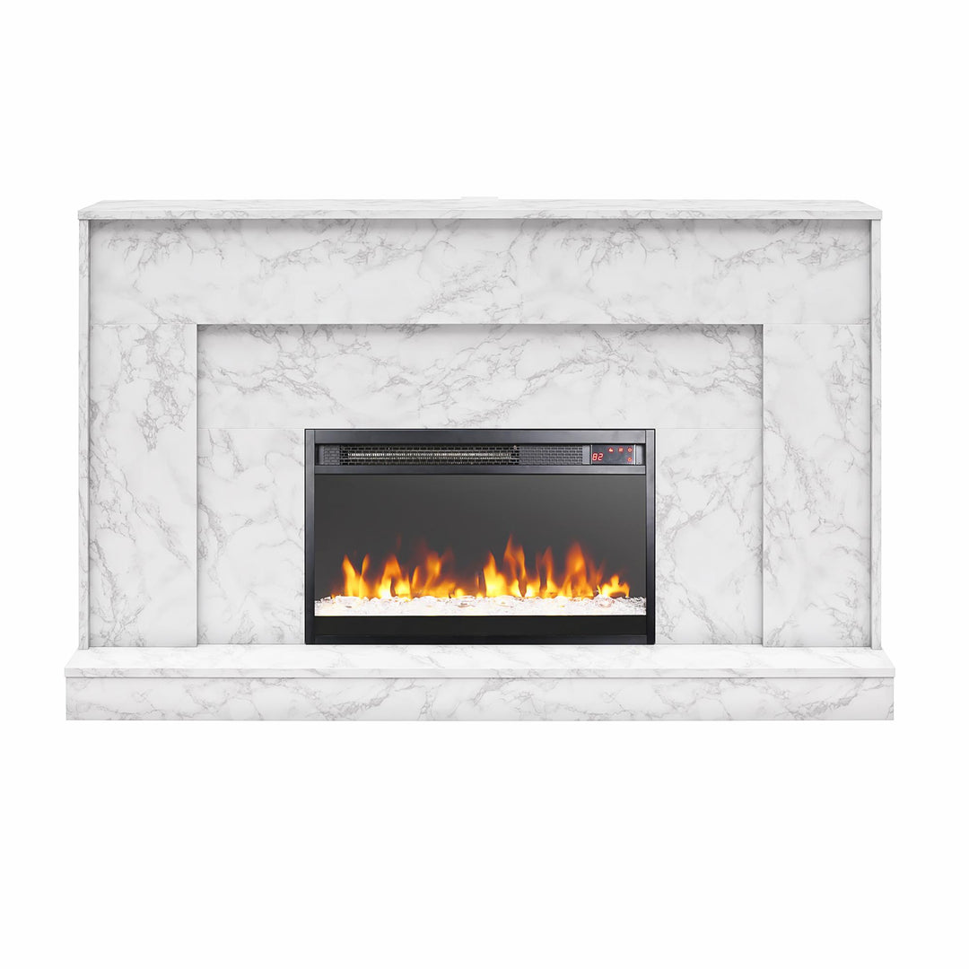 Liberty Mantel Fireplace  -  White marble