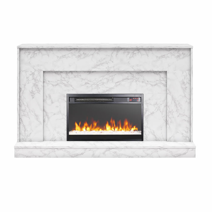 Liberty Mantel Fireplace  -  White marble