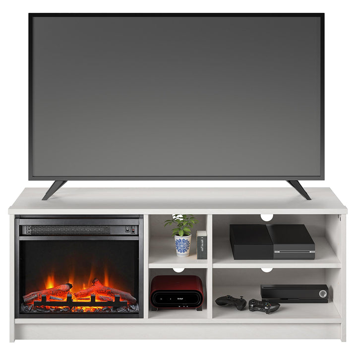 Modern Noble Asymmetrical TV Stand -  Ivory Oak