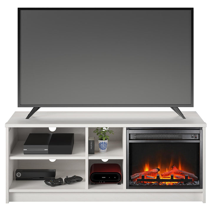 Asymmetrical Design 55 Inch TV Stand -  Ivory Oak