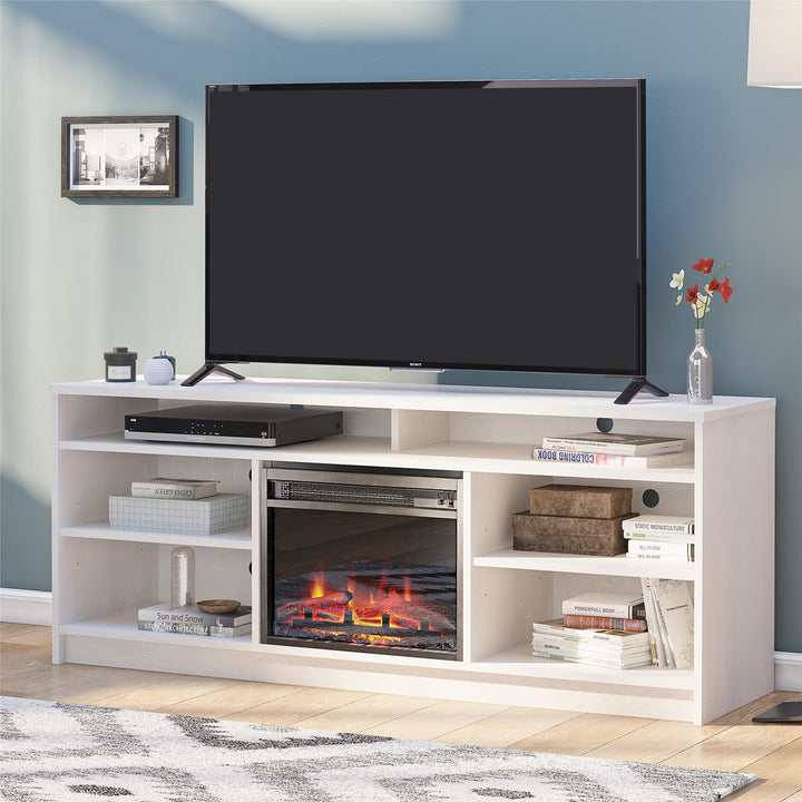 fireplace for 65 inch tv - Ivory Oak