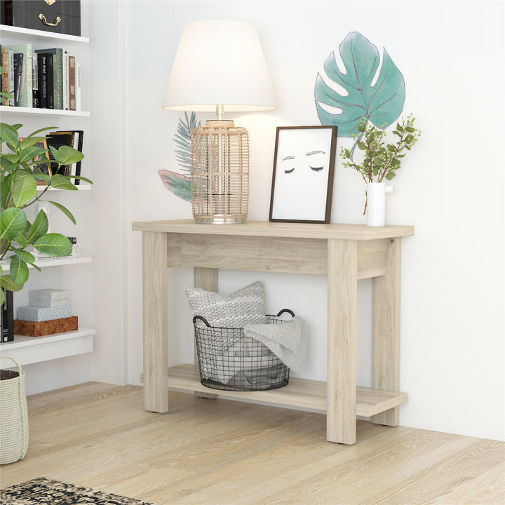 Functional Winston Console Table for Living Room -  Light Walnut