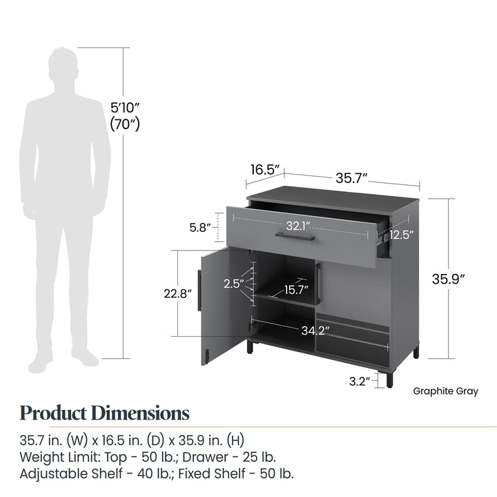 Base cabinet for garage organization -  Graphite