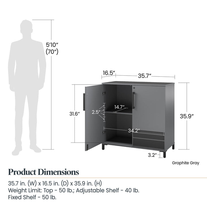 2 door cabinet for organization -  Graphite